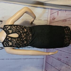 WTD Black Lace Cut Out Dress